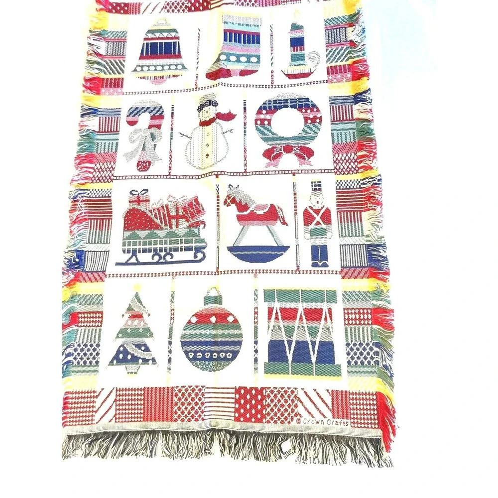 Christmas Tapestry by Crown Crafts Woven Wall Hanging Art 42 L x 27 W